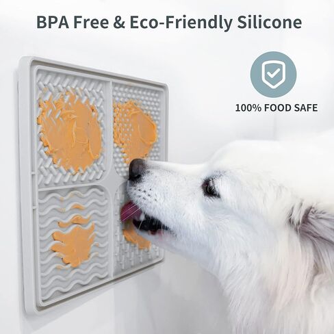 سجادة لعق كبيرة جدًا للكلاب والقطط من كيشار، وحدة تغذية بطيئة سميكة للكلاب، سجادة لعق مع أكواب شفط لتخفيف قلق الكلاب، سجادة علاج الكلاب، الاستحمام، التدريب والعناية (10.2 بوصة × 8.5 بوصة × 0.31 بوصة) in Kuwait