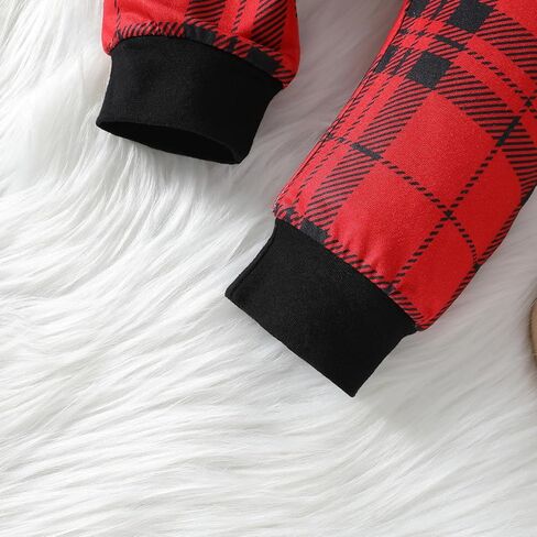 WOLBAY الوليد بيبي بوي فتاة زي عيد الميلاد سانتا الغزلان رومبير ارتداءها منقوشة السراويل قبعة 3 قطعة الملابس مجموعة 0-18 متر in Kuwait