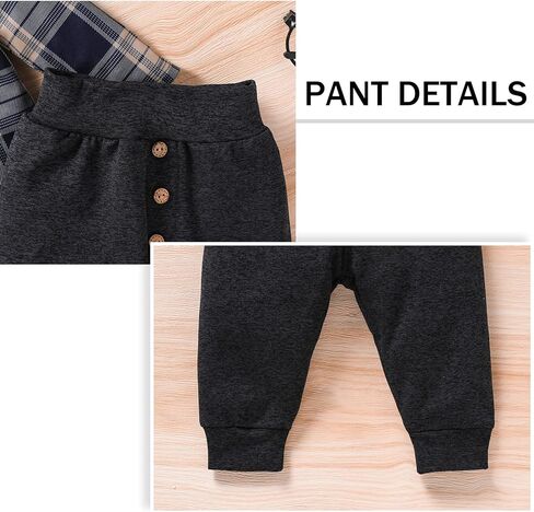 GRNSHTS الوليد بيبي بوي ملابس طويلة الأكمام منقوشة رومبير بلوزات سراويل تقليدية قبعة 3 قطعة الرضع الصبي الخريف الشتاء وتتسابق مجموعة in Kuwait