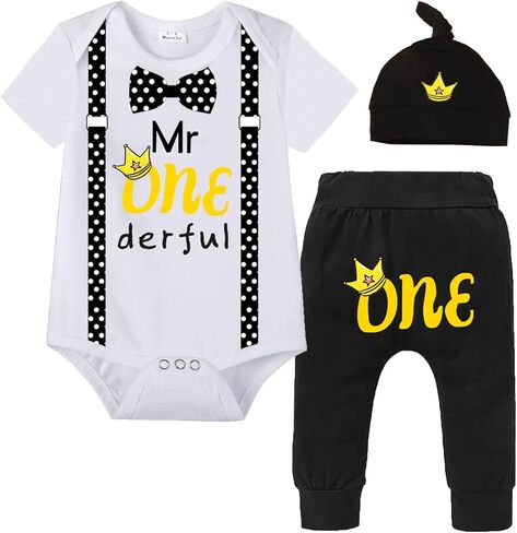 Pezhiqun بيبي بوي 1st عيد ميلاد الزي الوليد الرضع أول عيد ميلاد شهم ربطة القوس فيونكة ارتداءها + بانت + قبعة كعكة سحق الزي in Kuwait