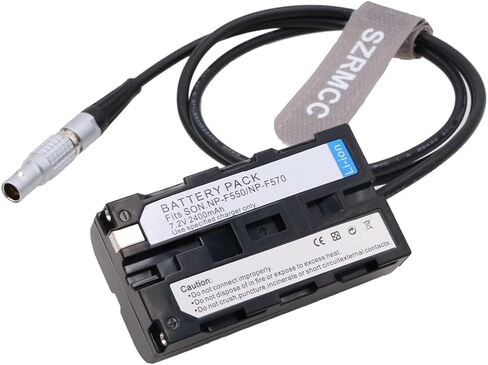SZRMCC NP F970 F550 Dummy Battery Power Cable for ARRI Alexa RED Z CAM E2 Flagship Camera 2 Pin 12V to Atomos Shogun Ninja V Inferno SmallHD Monitor (Straight 2 Pin Male) in Kuwait