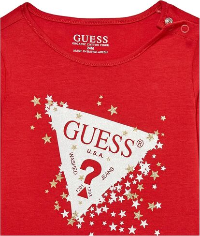 GUESS Baby Girls' Organic Cotton Glitter Print Logo Tee in Saudi Arabia