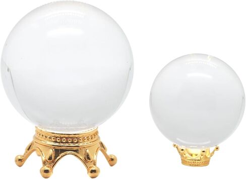 Nwsrayu مقاسين من الكرات المعدنية ذات التاج الذهبي والكريستال، حامل كروي يعرض حاملات قاعدة كرة العدسة لمجموعات الكرات 20-80 مم، تاج صغير للكيك، صناعة المجوهرات in Kuwait