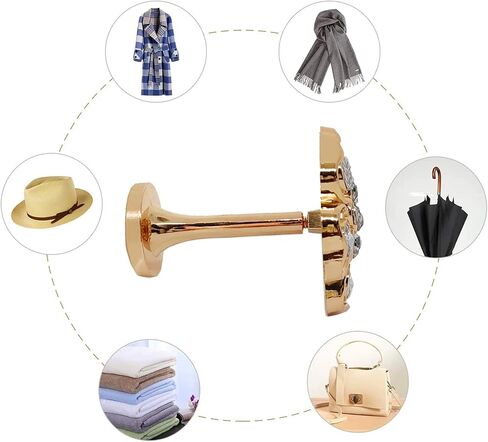 YYC زوج واحد من ميدالية الستائر الكريستالية، ستائر زخرفية، حامل ستائر معدنية، خطافات حائط للستائر (ذهبي) in Kuwait