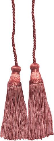 Decorative Handcrafted Double Tassel Curtain and Drapery Tieback Holdback, 4" Tassel (10cm), 29" Spread (73.5cm) # CDCT, Blonde Beige #3432 (Light Beige, Dark Beige, Light Gold) Pack of 2 in Saudi Arabia