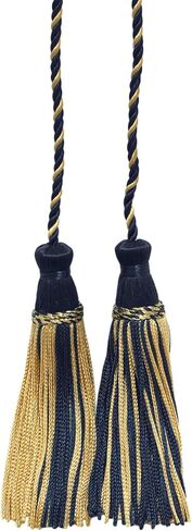 Decorative Handcrafted Double Tassel Curtain and Drapery Tieback Holdback, 4" Tassel (10cm), 29" Spread (73.5cm) # CDCT, Blonde Beige #3432 (Light Beige, Dark Beige, Light Gold) Pack of 2 in Saudi Arabia