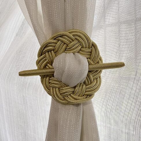 DearL%k ستارة بعقدة دائرية مضفرة، ستارة مزخرفة مصنوعة يدويًا مع عصا (مجموعة من 2، ذهبي) in Kuwait