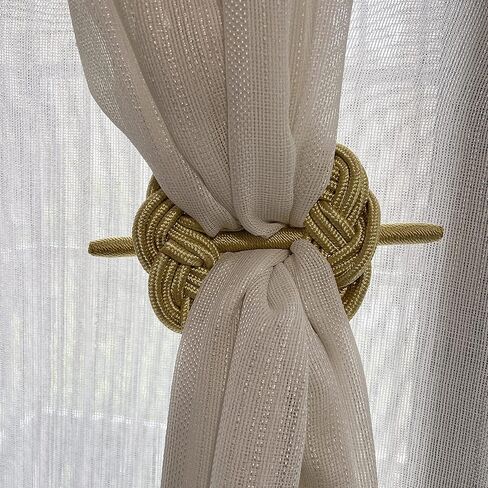 DearL%k ستارة بعقدة دائرية مضفرة، ستارة مزخرفة مصنوعة يدويًا مع عصا (مجموعة من 2، ذهبي) in Kuwait