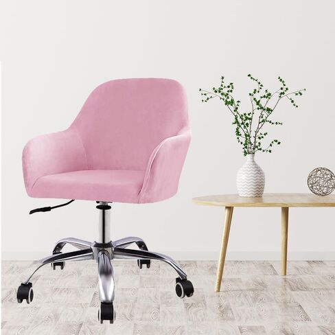 مجموعة LIPOR مكونة من غطاء كرسي كمبيوتر أسود واحد مع أذرع مخملية دوارة منحنية للكرسي الخلفي غطاء منزلق لمسند الذراع لغرفة الطعام وغطاء واقي لكرسي المكتب للمنزل (أسود، قطعة واحدة) in Kuwait