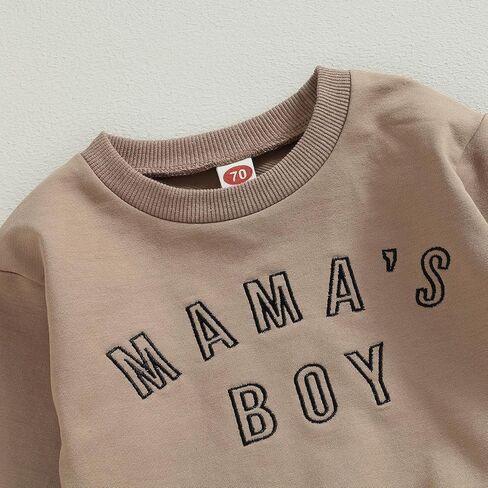 Ursobutegl Mamas Boy Clothes Toddler Baby Fall Winter Outfits Long Sleeve Letter Sweatshirt Top Pants Casual Tracksuit in Kuwait