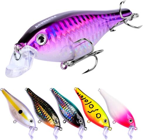 PROBEROS Crankbaits مجموعة الصيد إغراء الطعوم الصلبة سويمبيتس قارب المحيط توبوتر السحر عدة صيد السمك الطعوم الصلبة مجموعة لسمك السلمون المرقط باس جثم الصيد السحر مجموعة in Kuwait