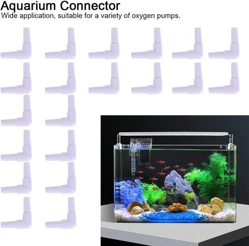 Plastic Hose Barb Fittings, 20pcs Hose Barb 90 Degree L Right Angle Elbow Union Fitting Water Fuel Air Aquarium Joints Increasing Oxygen Pump Tubing Connectors in Kuwait