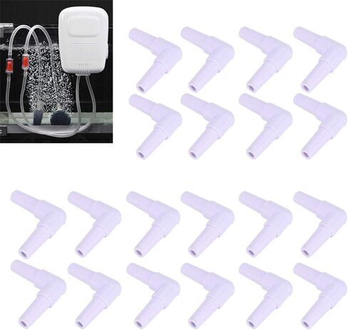 Plastic Hose Barb Fittings, 20pcs Hose Barb 90 Degree L Right Angle Elbow Union Fitting Water Fuel Air Aquarium Joints Increasing Oxygen Pump Tubing Connectors in Kuwait
