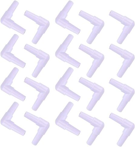 Plastic Hose Barb Fittings, 20pcs Hose Barb 90 Degree L Right Angle Elbow Union Fitting Water Fuel Air Aquarium Joints Increasing Oxygen Pump Tubing Connectors in Kuwait