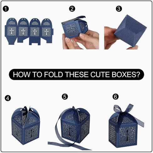 KPOSIYA 70 Pack Baptism Favor Boxes,Laser Cut Candy Boxes with Ribbons, Party Favor Small Gift Boxes for Baby Shower Baptism Decorations First Birthday Party Christening Favor (Pink-70) in Saudi Arabia