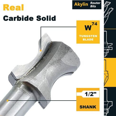 Aylin Convex Oval Edge Router Bits (3/4" Bead 1/2" Shank) in Kuwait