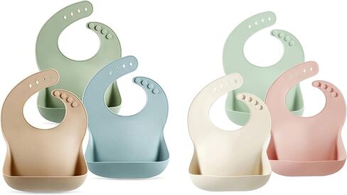 PandaEar Set of 6 Cute Silicone Baby Bibs in Saudi Arabia