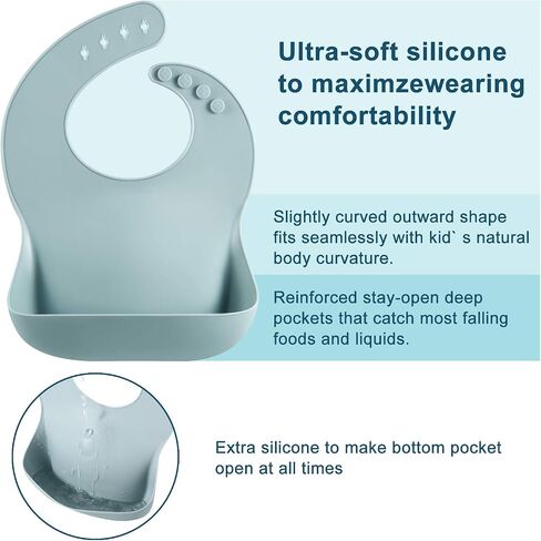 PandaEar Set of 6 Cute Silicone Baby Bibs in Saudi Arabia