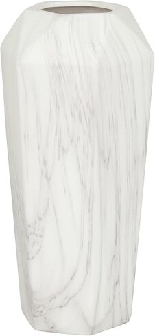 Deco 79 Contemporary Ceramic Cylinder Vase, 6" x 6" x 15", White in Kuwait