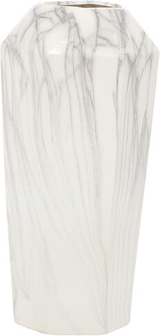 Deco 79 Contemporary Ceramic Cylinder Vase, 6" x 6" x 15", White in Kuwait