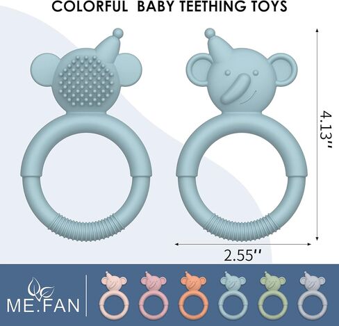 ألعاب التسنين للأطفال من ME.FAN [6 عبوات] لعبة تسنين الأطفال من السيليكون للرضع بعمر 3 أشهر فما فوق، عضاضة الأطفال المصنوعة من السيليكون لتهدئة آلام التسنين، ألعاب مضغ للأطفال لامتصاص احتياجات النحل in Kuwait