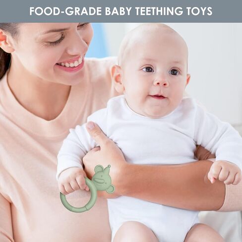 ألعاب التسنين للأطفال من ME.FAN [6 عبوات] لعبة تسنين الأطفال من السيليكون للرضع بعمر 3 أشهر فما فوق، عضاضة الأطفال المصنوعة من السيليكون لتهدئة آلام التسنين، ألعاب مضغ للأطفال لامتصاص احتياجات النحل in Kuwait