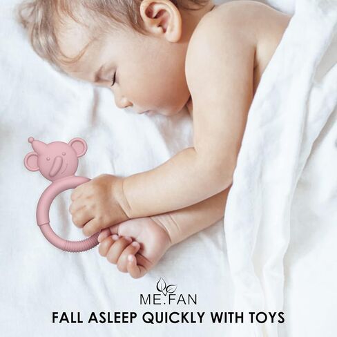 ألعاب التسنين للأطفال من ME.FAN [6 عبوات] لعبة تسنين الأطفال من السيليكون للرضع بعمر 3 أشهر فما فوق، عضاضة الأطفال المصنوعة من السيليكون لتهدئة آلام التسنين، ألعاب مضغ للأطفال لامتصاص احتياجات النحل in Kuwait