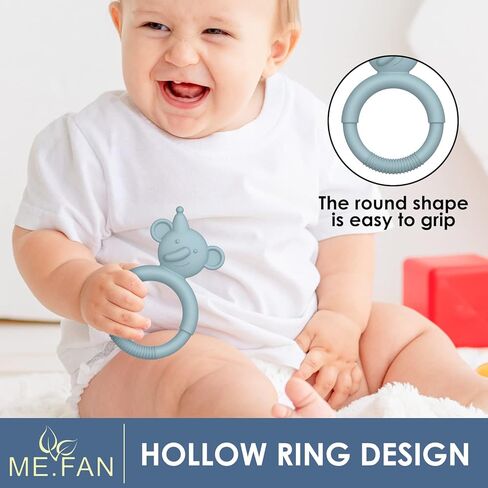 ألعاب التسنين للأطفال من ME.FAN [6 عبوات] لعبة تسنين الأطفال من السيليكون للرضع بعمر 3 أشهر فما فوق، عضاضة الأطفال المصنوعة من السيليكون لتهدئة آلام التسنين، ألعاب مضغ للأطفال لامتصاص احتياجات النحل in Kuwait