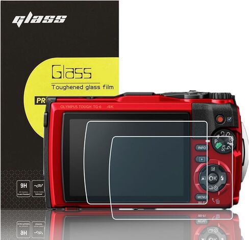 FUNYKA 【For Olympus TG7 TG6 TG5 TG4】 2 Pack Glass Screen Protector for Olympus Tough TG7 TG-6 TG-5 TG-4, Ultra-Thin Tempered Glass, 9H Hardness, Anti-Scrach in Kuwait