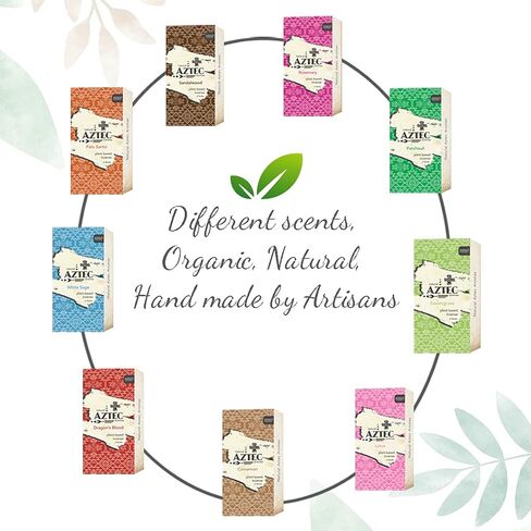 عصي الروح ازتيك | 6 قطع من أعواد البخور المصنوعة يدويًا من الراتنج الحرفي لتنظيف المساحة وإزالة الطاقة السلبية وغير سامة مصنوعة يدويًا من البخور النباتي (العشب الحلو) in Kuwait