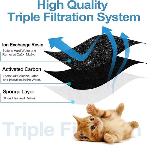 Pet Water Fountain Filter,Cat Dog Water Fountain,Replacement Compatible with WF020 Transparency Water Fountain-12 PACK in Kuwait