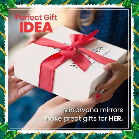 MIRRORVANA Large Free Standing Mirror - Frameless, Gold-Plated, Beveled Design for Desk, Retail Counter, Bathroom and Vanity Dressing Table (9.8" x 7") in Saudi Arabia
