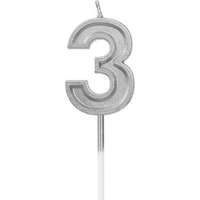 شموع LUTER Silver Glitter Happy Birthday Cake رقم 0 شمعة عيد ميلاد لتزيين أعلى الكعكة لحفلات الأطفال والبالغين in Saudi Arabia