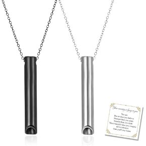 قلادة القلق وتخفيف التوتر، قلادة التنفس الواعي، عناصر تخفيف القلق، التأمل والتنفس العميق، أداة تهدئة القلق الصامت، قلادة صافرة هدايا للنساء والرجال in Kuwait