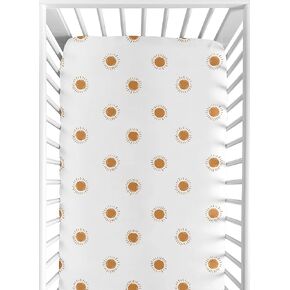 Sweet Jojo Designs Rainbow Vintage Boho Sun Boy Girl Gender Neutral Unisex Baby Fitted Crib Sheet Set Infant Newborn Nursery Toddler Bed Room Standard Mattress 2p Orange Bohemian Sunshine Minimalist in Kuwait