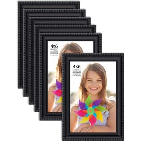 Langdon House 4x6 Picture Frames (Gold, 6 Pack), Contemporary Frame Set, Wall Mount or Table Top, Prosperity Collection