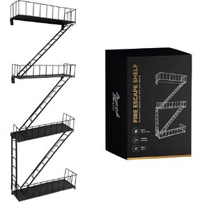 Beyond Basic Fire Escape Shelf - Versatile New York Inspired Modern Floating Hanging Wall Shelves Make a Great Action Figure or Planter Prepare to Receive Compliments for This Shelf in Saudi Arabia