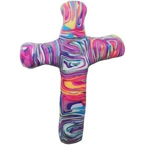 Comforting Gifts - Miniature Hand Held Comforting Clay Cross - Shaped To Fit Any Hand - 3" Pocket Size - Multi-Color Marble in Saudi Arabia