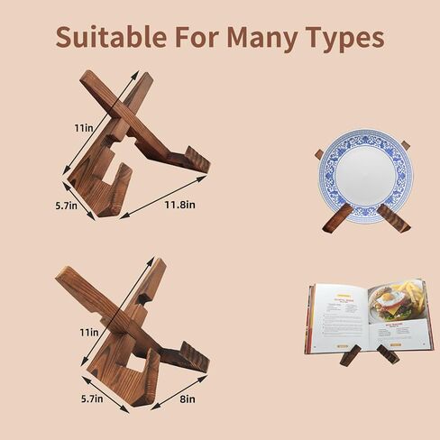 مجموعتان من 4 قطع من حامل كتب الطبخ للمطبخ، حامل كتب وصفات قابل للتعديل مقاس 10.16 سم - 30.48 سم، حامل كتب الطبخ الريفي لطاولة المطبخ in Kuwait