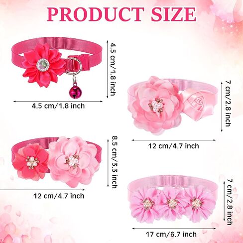 Tudomro 40 Pcs Valentine's Day Dog Collars Pink Dog Collar Adjustable Collar Small Middle Dogs Cats Rose Red Pink Dog Accessories Embellishment Decor for Wedding Party Grooming Pet Collar Accessories in Saudi Arabia