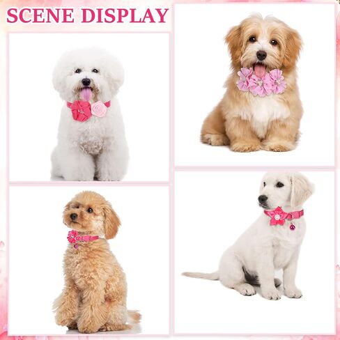 Tudomro 40 Pcs Valentine's Day Dog Collars Pink Dog Collar Adjustable Collar Small Middle Dogs Cats Rose Red Pink Dog Accessories Embellishment Decor for Wedding Party Grooming Pet Collar Accessories in Saudi Arabia