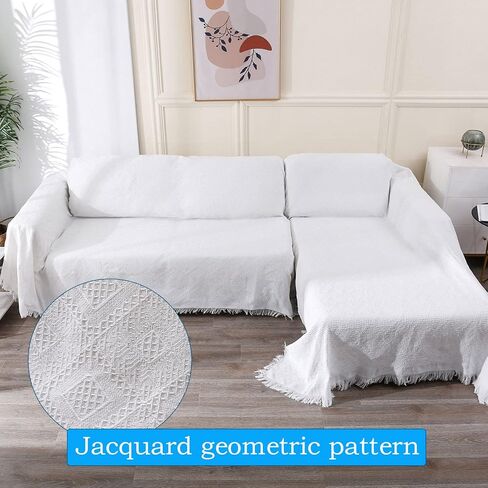 LUFEIJIASHI Sectional Couch Covers l Shape 2 Pieces Couch Covers for Sectional Sofa l Shape with Chaise Large Sectional Sofa Cover for Dog pet Protector Furniture Covers (Navy Blue, Large) in Kuwait