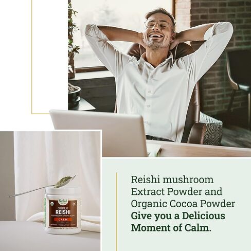 Nested Naturals #1 Green Superfood with 1000 mg Mushrooms | 100% USDA Organic Non-GMO Vegan Supplement | 20+ Whole Foods (Spirulina, Wheat Grass, Barley) (Focus, 30 Servings) (Reishi + Shaker Bottle) in Kuwait