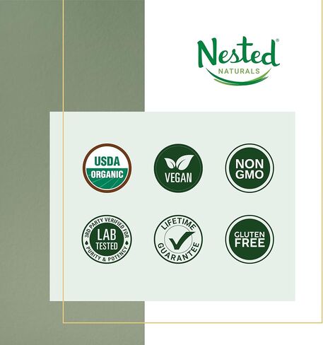 Nested Naturals #1 Green Superfood with 1000 mg Mushrooms | 100% USDA Organic Non-GMO Vegan Supplement | 20+ Whole Foods (Spirulina, Wheat Grass, Barley) (Focus, 30 Servings) (Reishi + Shaker Bottle) in Kuwait