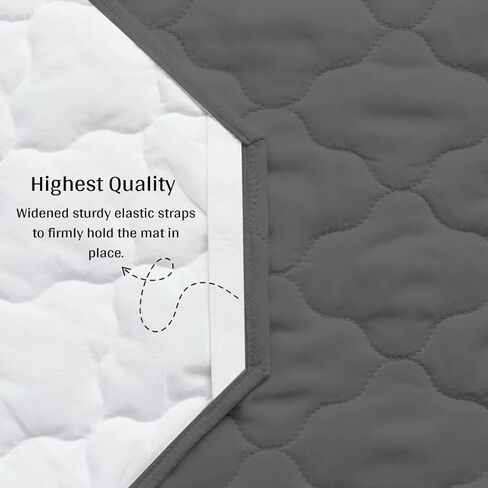 Standard Size Daycare/Pre-Shcool Cot Crib Kids Nap Mat Sheet 22" x 40", Children’s Naptime Cot Sheet Padded Cover, Breathable Nap Mat Cover for Boys and Girls, 1 Piece mat only-Dark Grey in Kuwait