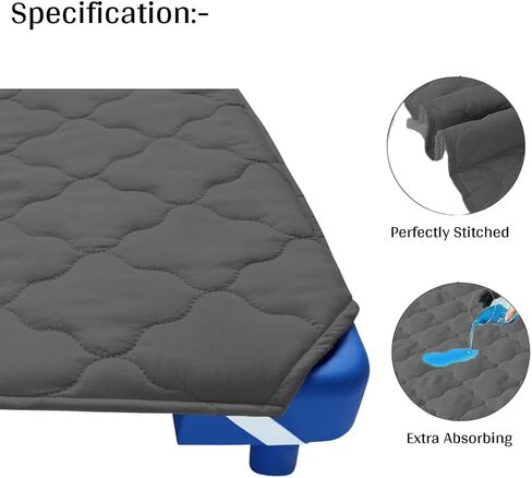 Standard Size Daycare/Pre-Shcool Cot Crib Kids Nap Mat Sheet 22" x 40", Children’s Naptime Cot Sheet Padded Cover, Breathable Nap Mat Cover for Boys and Girls, 1 Piece mat only-Dark Grey in Kuwait