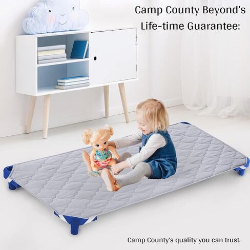 Standard Size Daycare/Pre-Shcool Cot Crib Kids Nap Mat Sheet 22" x 40", Children’s Naptime Cot Sheet Padded Cover, Breathable Nap Mat Cover for Boys and Girls, 1 Piece mat only-Dark Grey in Kuwait