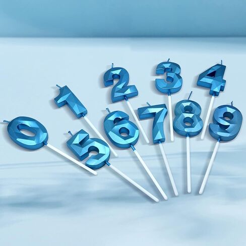شموع عيد الميلاد الخمسين للكيك، رقم ذهبي 50 شمعة ثلاثية الأبعاد على شكل ألماس مستلزمات حفلات أعياد الميلاد للنساء والرجال in Kuwait