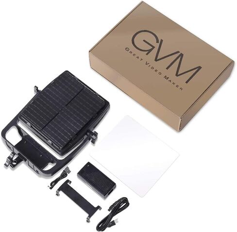 GVM LED Video Light Panel,50W Dimmable Bi-Color Video Lighting Kit with Optical Lens,Adjustable 3200K-5600K CRI/TLCI 97+,APP Phone Control Photography Lighting Panel with Barn Door+Soft Diffuser in Saudi Arabia