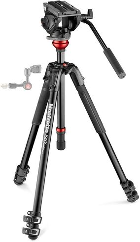 Manfrotto 190X 3-Section Aluminum Video Tripod with 500 Fluid Video Head in Saudi Arabia